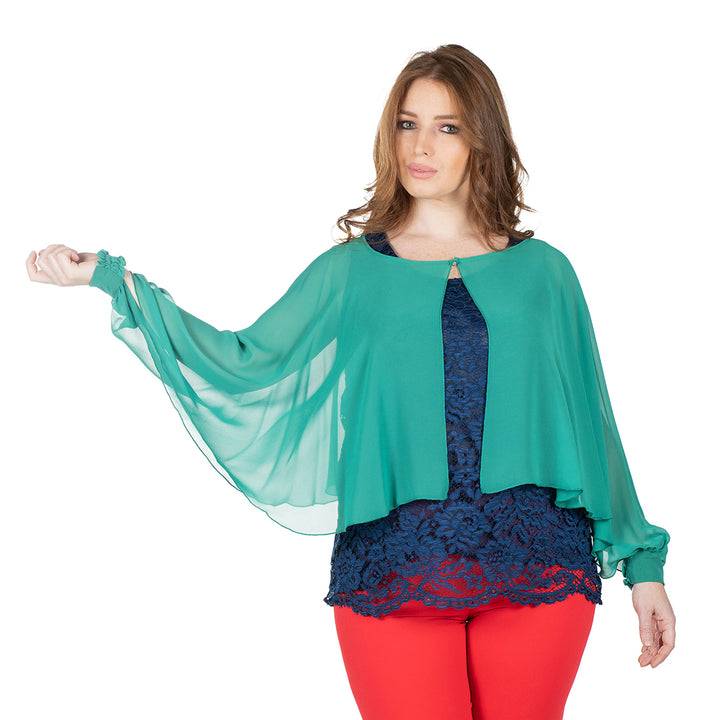Oltre Tempo Coprispalle corto in georgette chiffon Acquista Ora