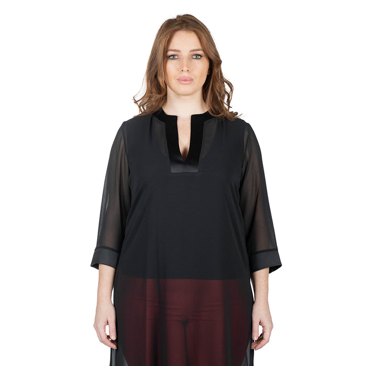 Oltre Tempo Kaftano in georgette chiffon con spacchi ai lati Spedizione Gratuita