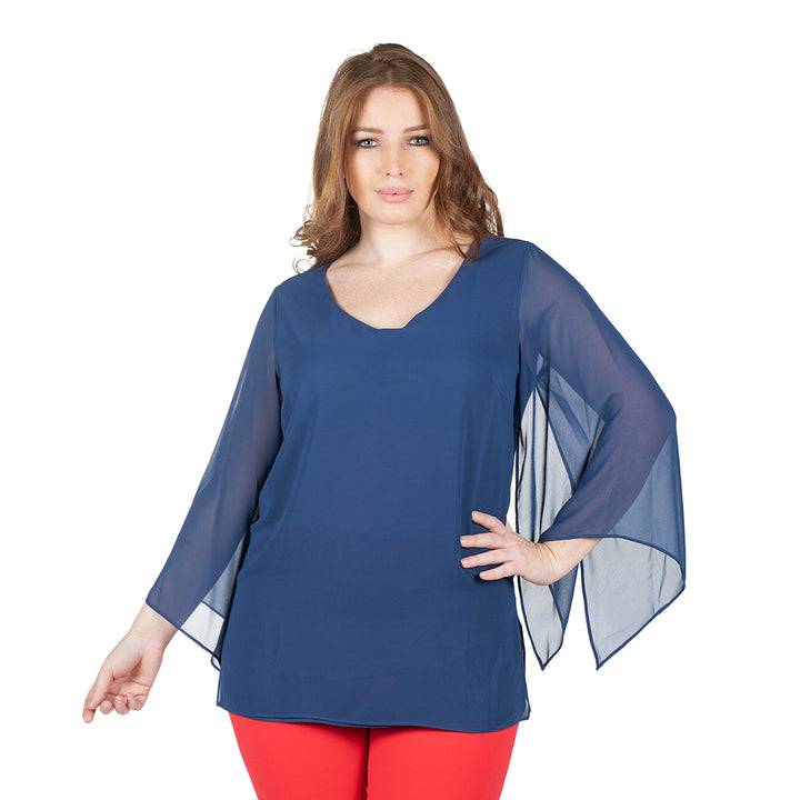 Oltre Tempo Casacca con maniche in georgette chiffon Sconto