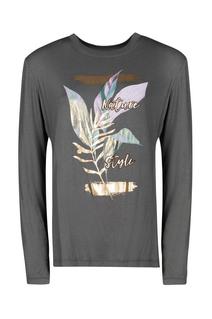 Oltre Tempo T-shirt girocollo manica lunga in viscosa Promozione