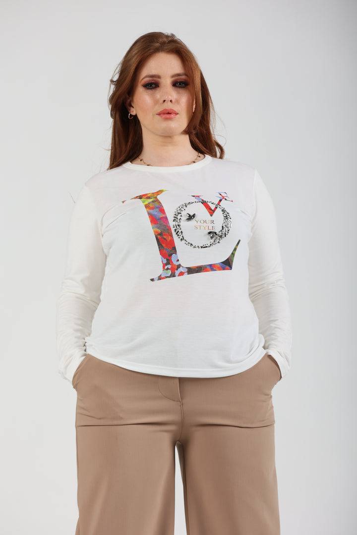 Oltre Tempo T-shirt in viscosa con stampa Spedizione Gratuita