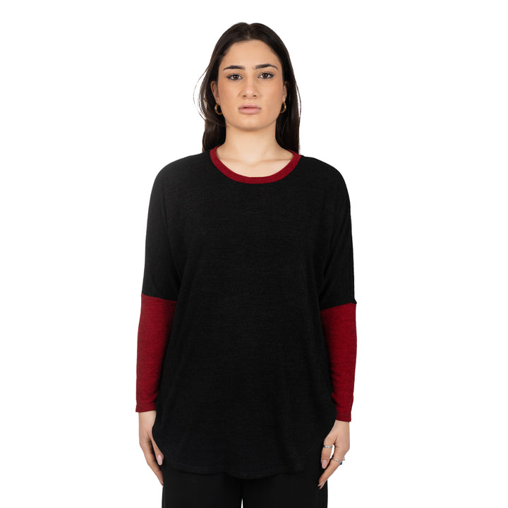 Oltre Tempo Maglia mano lana con contrasti Offerta