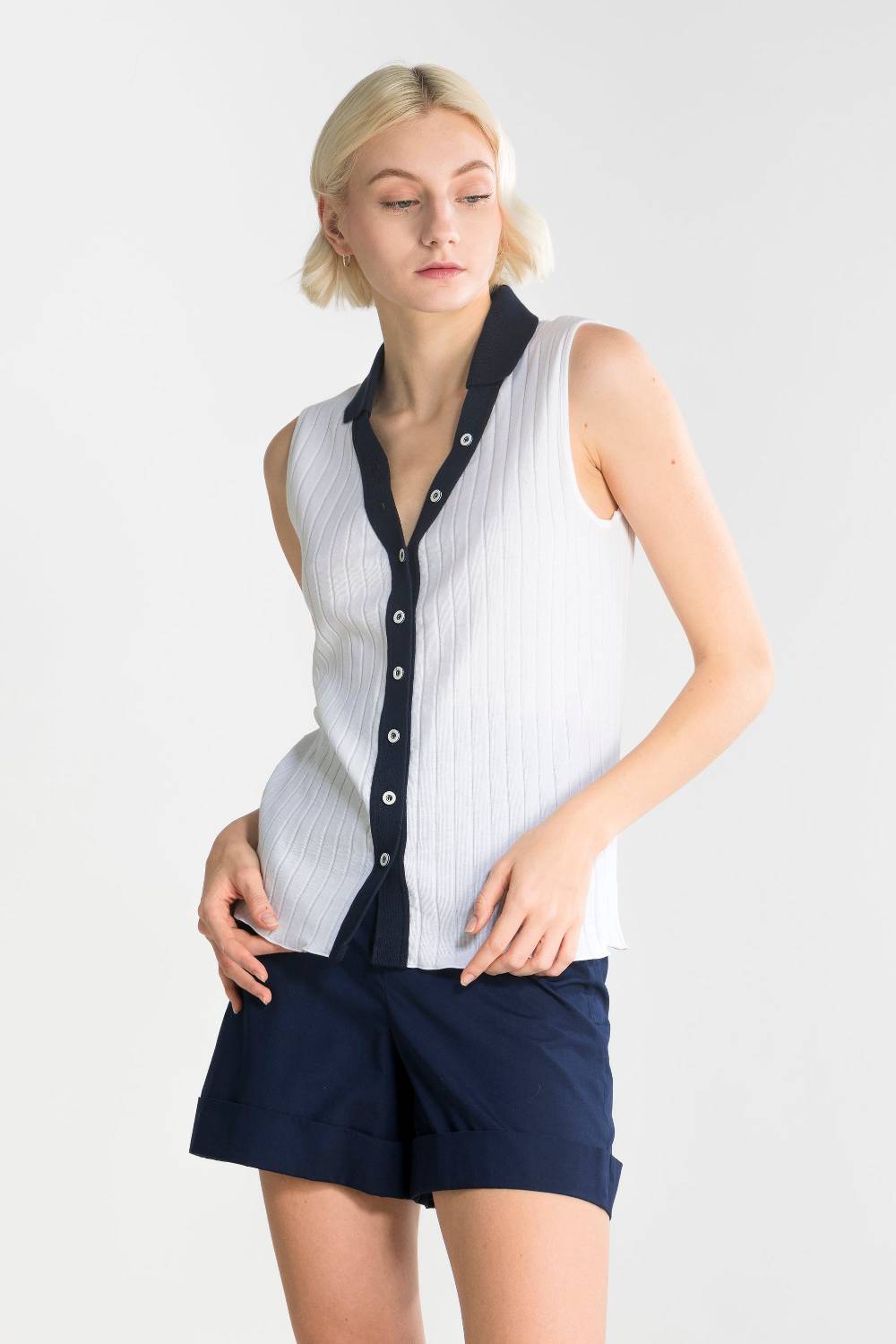 Oscalito Gilet con bottoni Donna Cotone 7160 Qualità