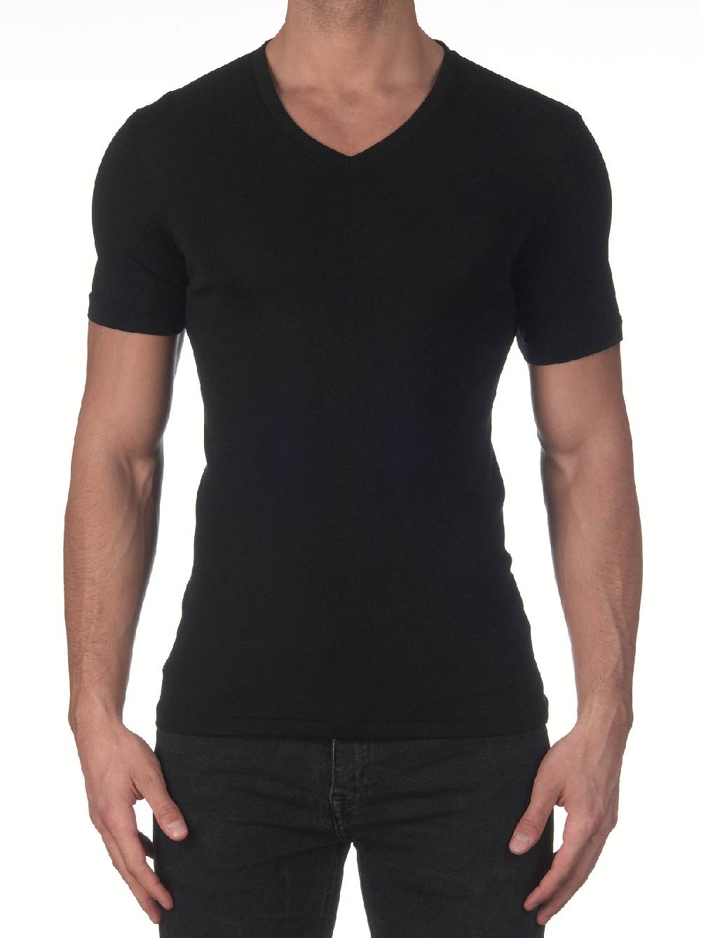 Oscalito T-shirt con scollo a V in lana e seta