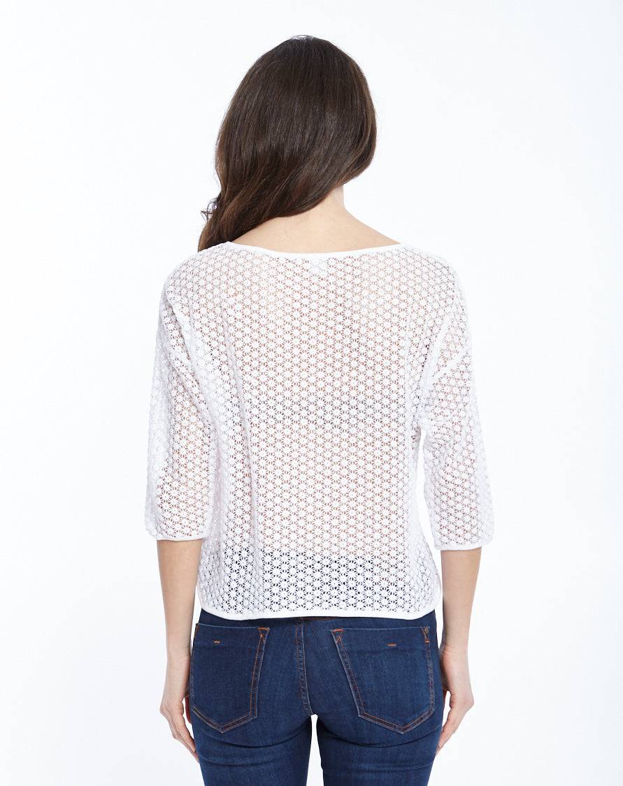 Oscalito Camicia Manica Tre Quarti in Micromacramè Allover 8506 Offerta