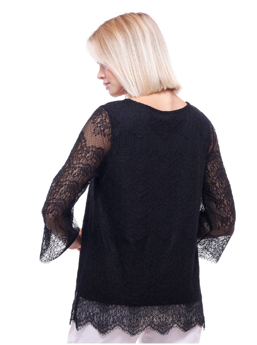 Oscalito Maglia a maniche lunghe in micromodal con Chantilly 5992 I Più Venduti