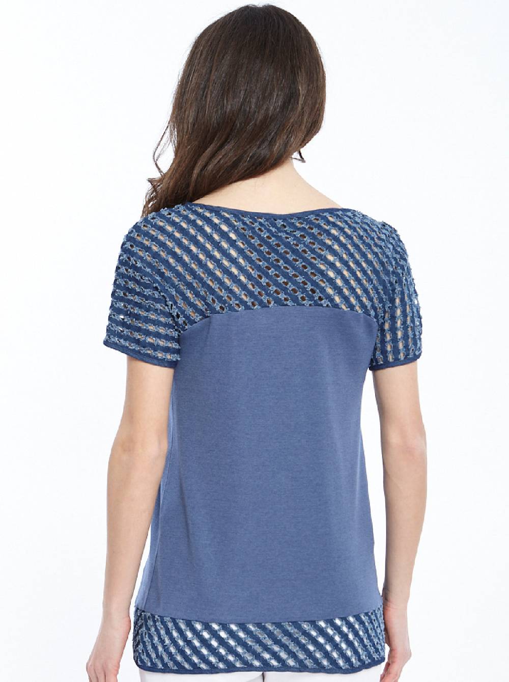Oscalito T-shirt Filoscozia® con Dettagli in Denim Laserato 4604 2025
