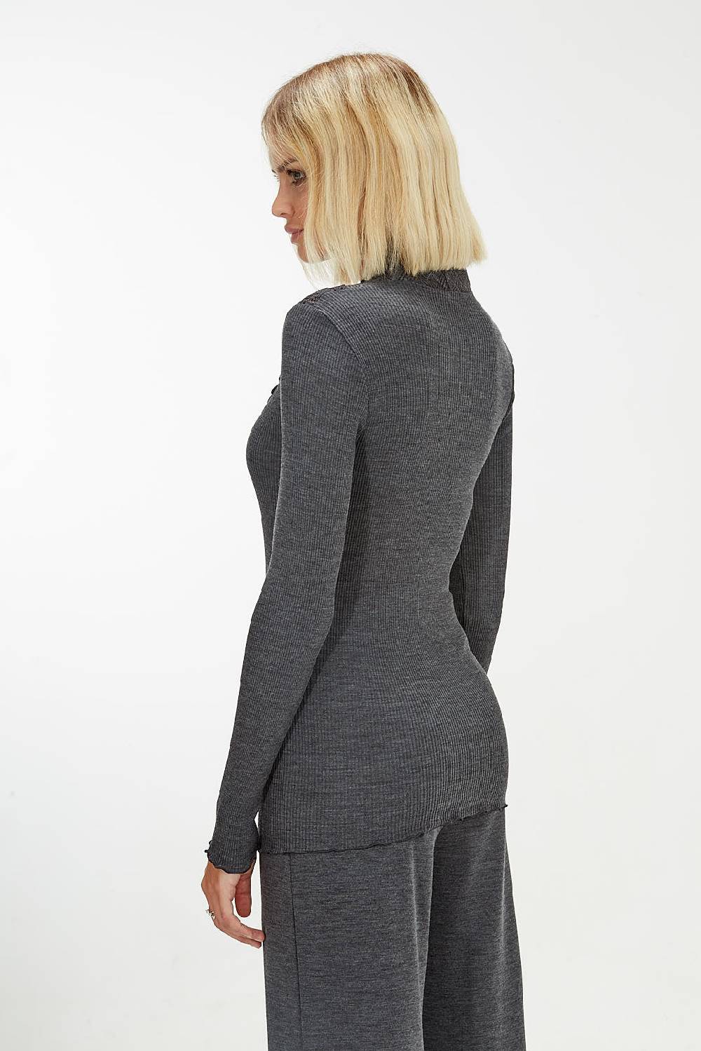 Oscalito Camicia a maniche lunghe in Lana e Seta con Macramè Tartan 5806