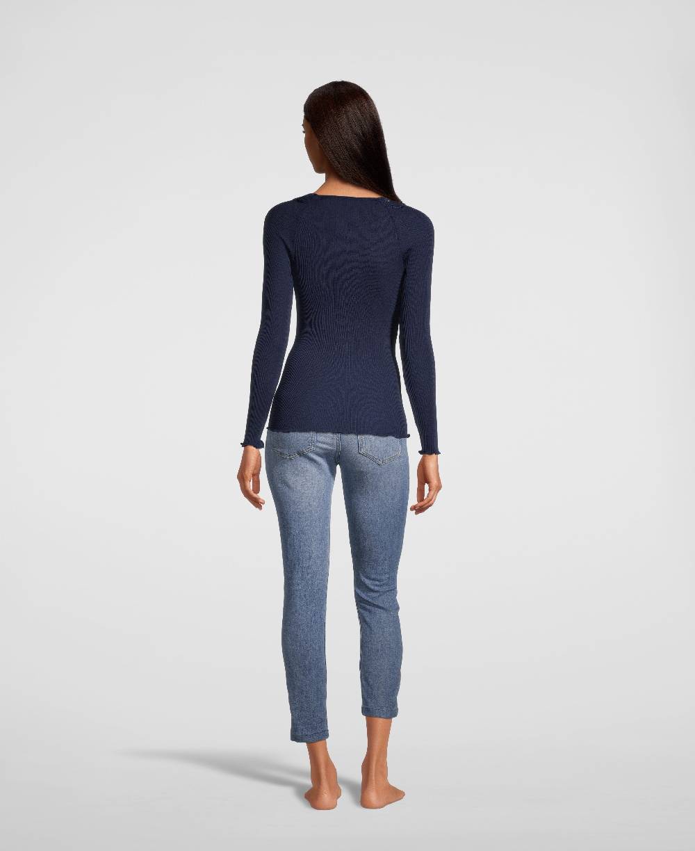 Oscalito Maglia maniche lunghe con collo ricamato 6452 Presa