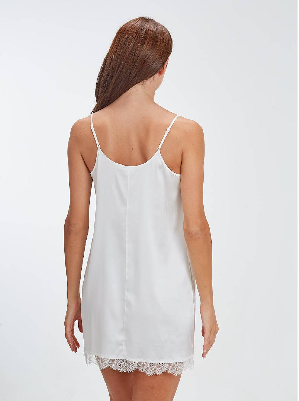 Oscalito Babydoll in seta elasticizzata con pizzo chantilly 10336 In Linea