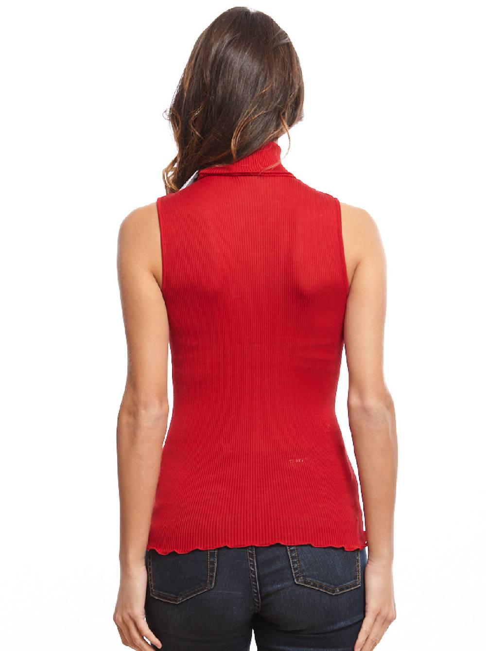 Oscalito Top dolcevita senza maniche in seta Shappe 9504 In Saldo