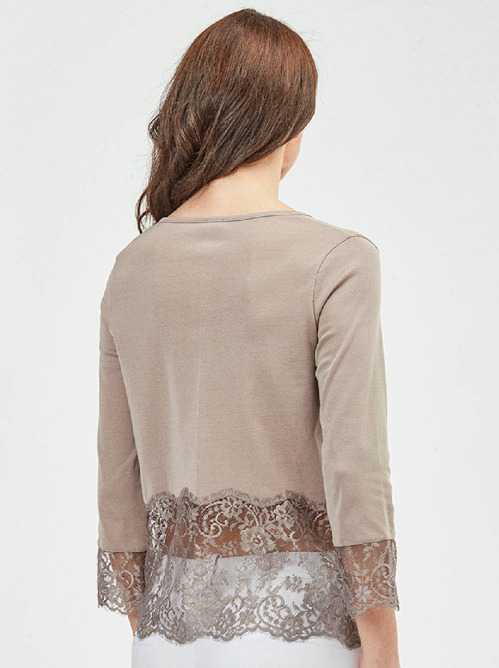Oscalito Cardigan maniche lunghe con balza chantilly 3186 Sconto