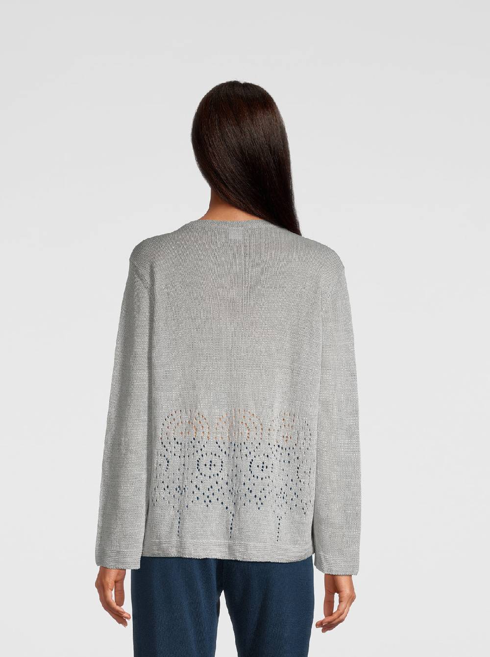 Oscalito Cardigan Tricot in maglia di Puro Lino 6586 Moda
