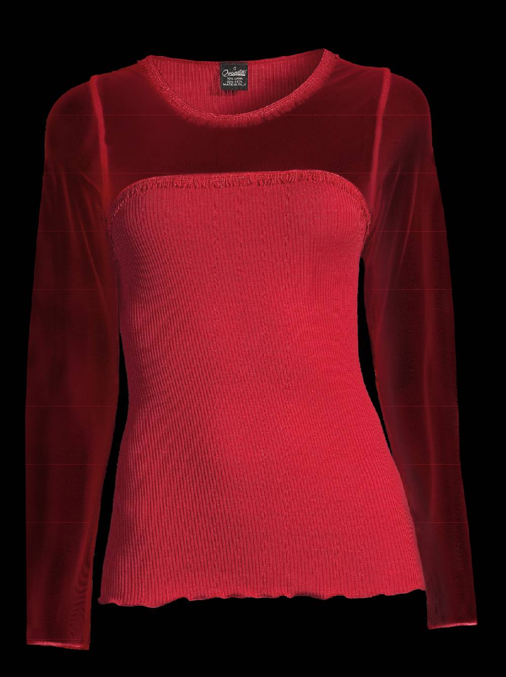 Oscalito Girocollo maniche lunghe fascia macramè con piccole frange 6488 2025