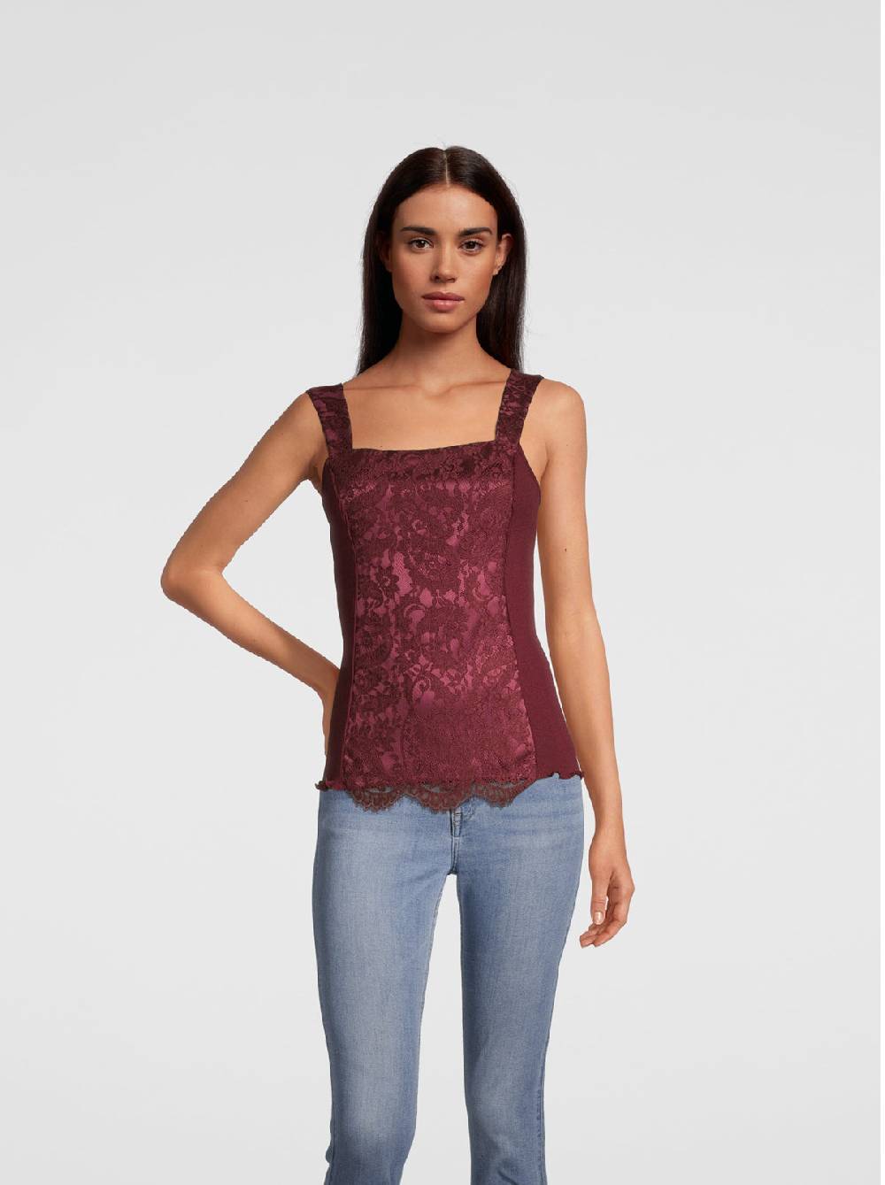 Oscalito Top in Lana e Seta con Pizzo Leavers all over 6420 Pezzi Unici