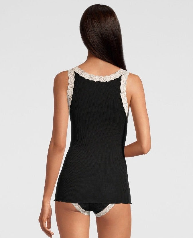 Oscalito Canotta in lana e seta con pizzo leavers 3403 Negozi Online