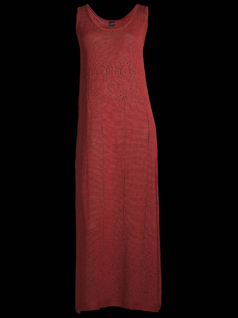 Oscalito Abito lungo senza maniche in maglia di puro lino 6588 Shopping Online