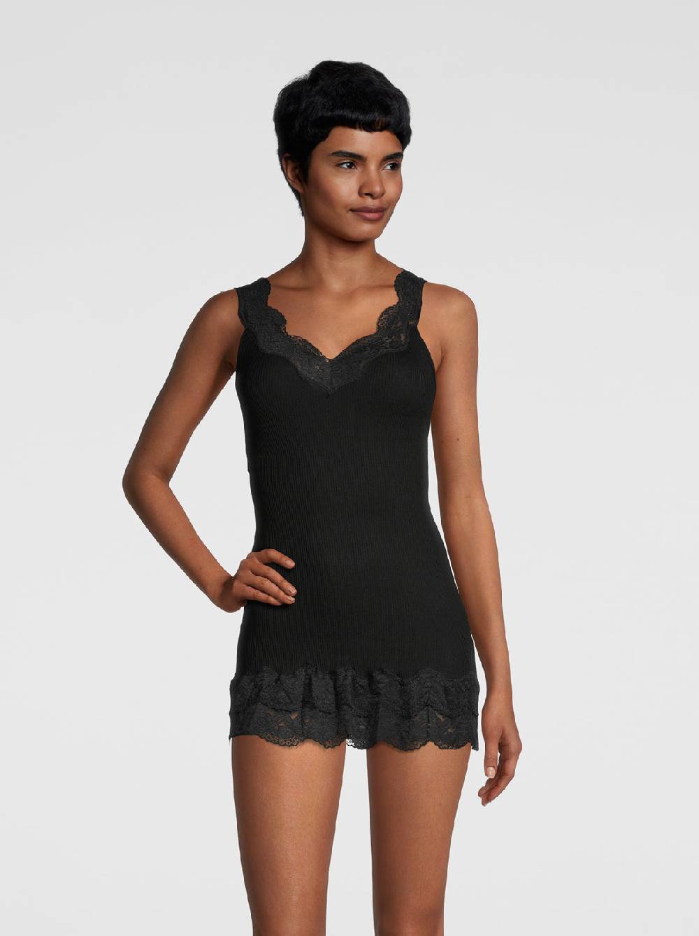 Oscalito Filoscozia Babydoll Canotta con Pizzo Leavers 7006 Italy