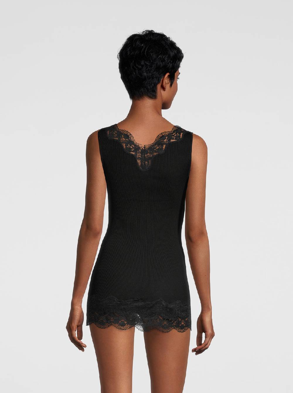 Oscalito Filoscozia Babydoll Canotta con Pizzo Leavers 7006 Italy