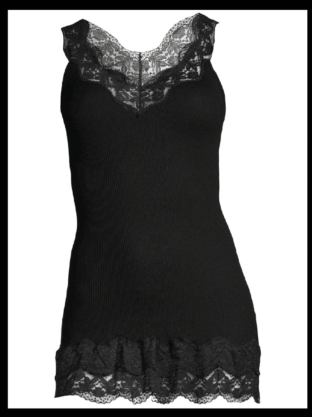 Oscalito Filoscozia Babydoll Canotta con Pizzo Leavers 7006 Italy