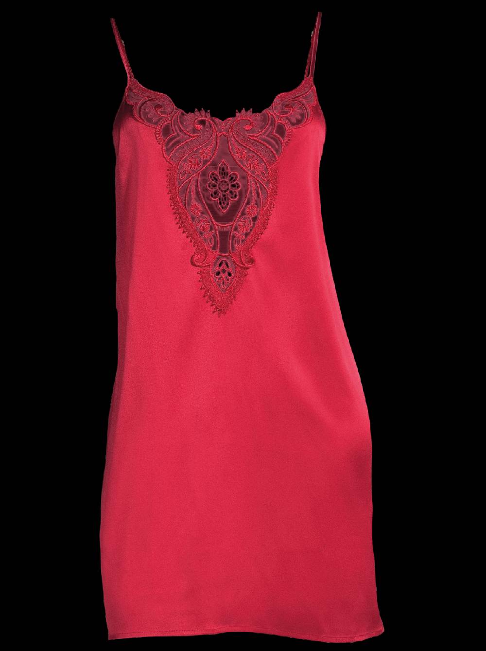 Oscalito Abito sottoveste in raso di seta stretch con macramè 10340 Saldi Di Fabbrica