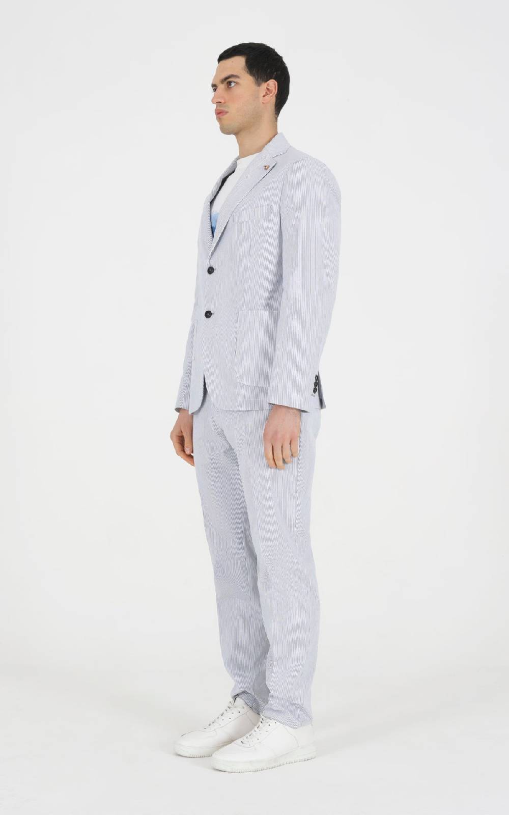 Outfit Italy Abito goffrato disegno riga Sottocosto