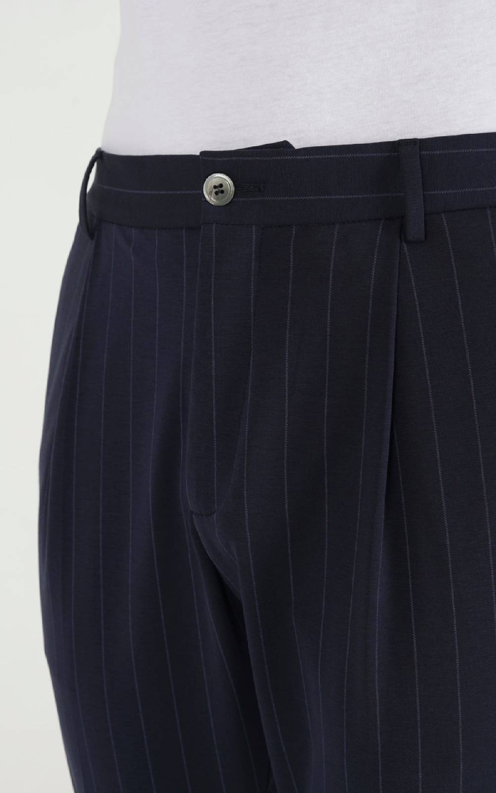 Outfit Italy Pantalaccio in punto milano stampa riga Presa