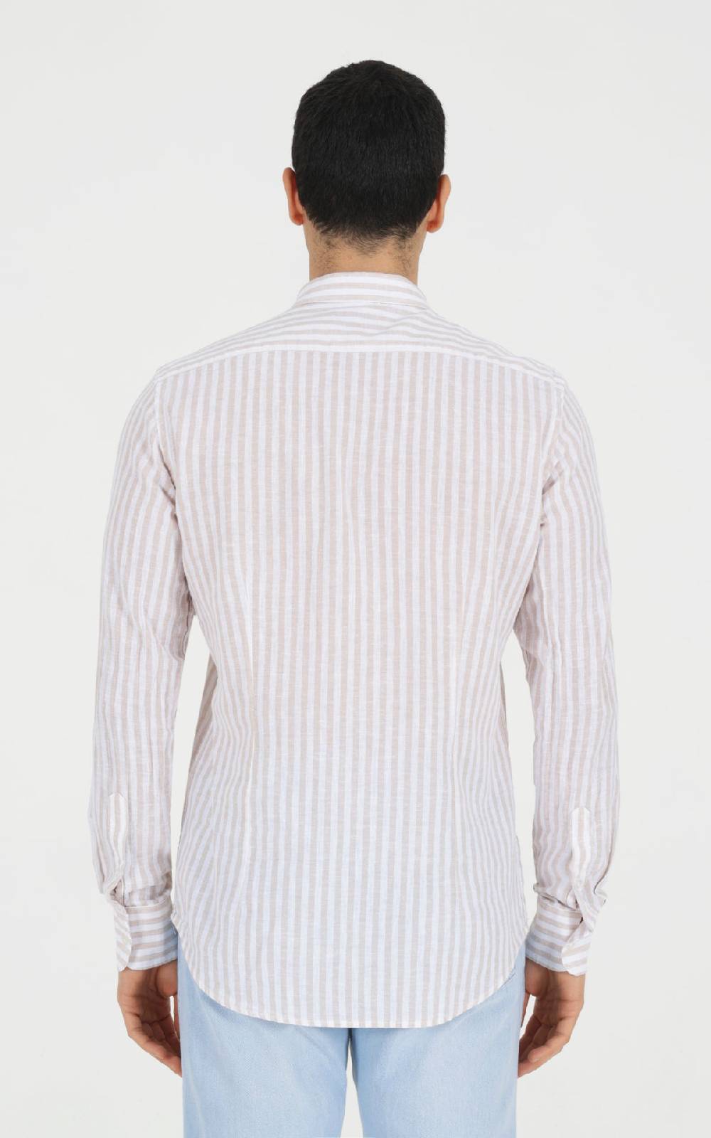 Outfit Italy Camicia francese in misto lino rigato Hotsell