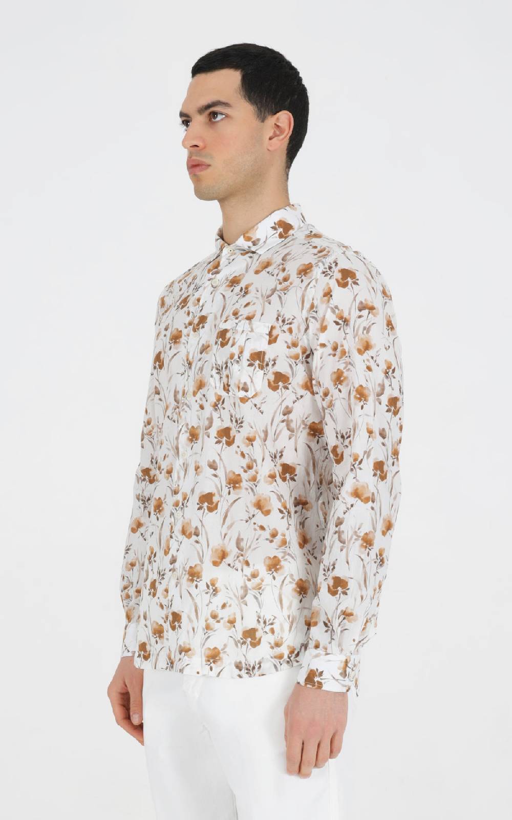 Outfit Italy Camicia francese con taschino in cotone stampato Vendita Economica