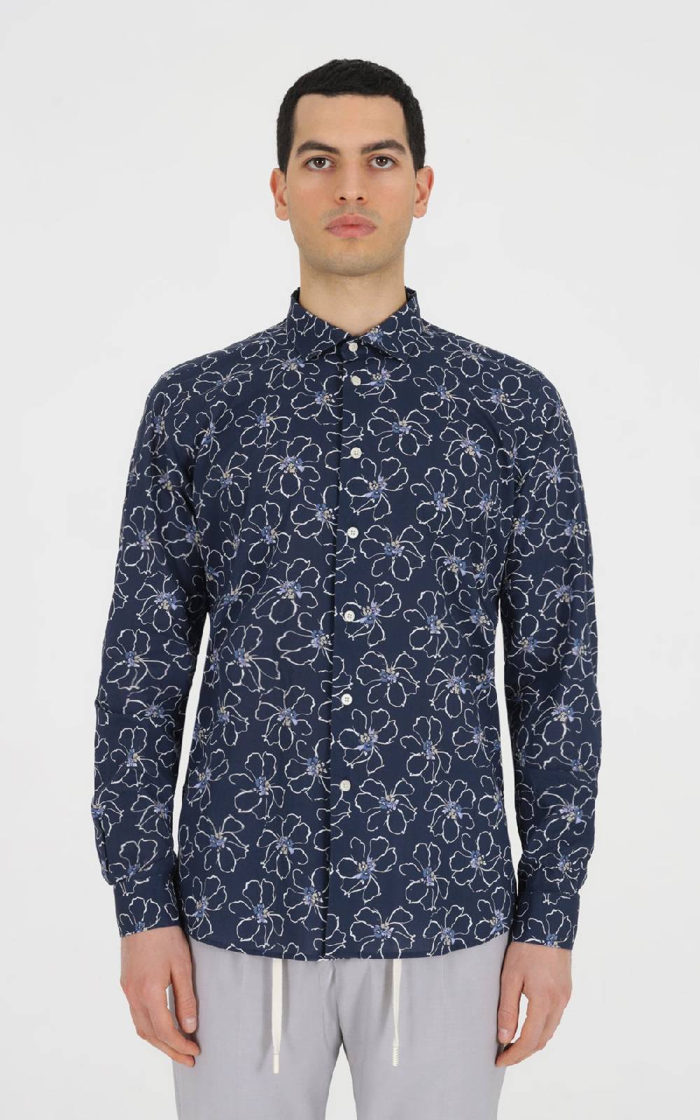 Outfit Italy Camicia francese in cotone stampato Saldi Di Fabbrica