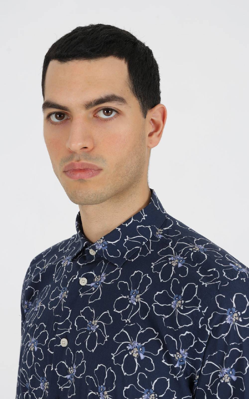 Outfit Italy Camicia francese in cotone stampato Saldi Di Fabbrica
