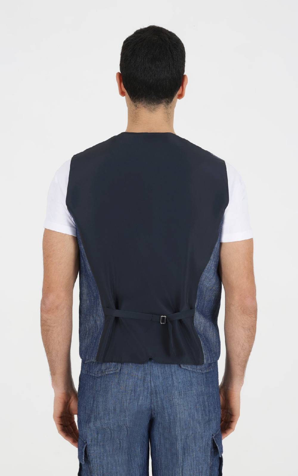 Outfit Italy Gilet doppiopetto in tessuto effetto denim Vendite Flash
