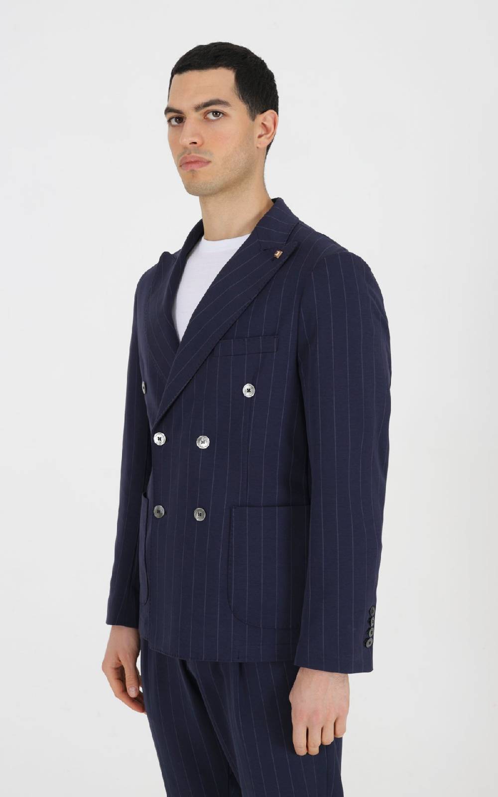 Outfit Italy Giacca doppiopetto strutturata in punto roma stampato Nuova