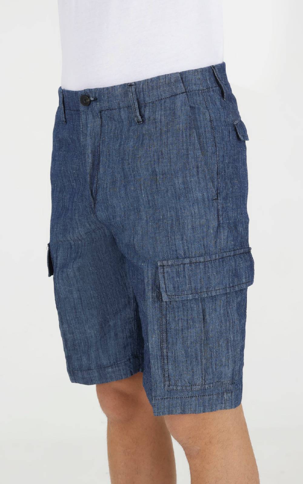 Outfit Italy Bermuda tasche laterali in tessuto effetto denim Promozione