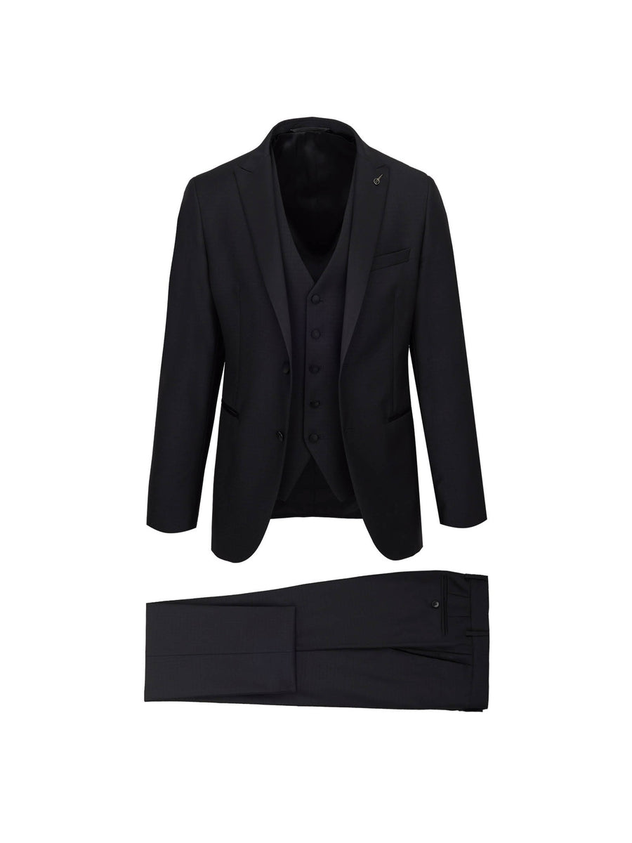 ﻿Paoloni Abito con gilet microstruttura jaquard in lana 110`