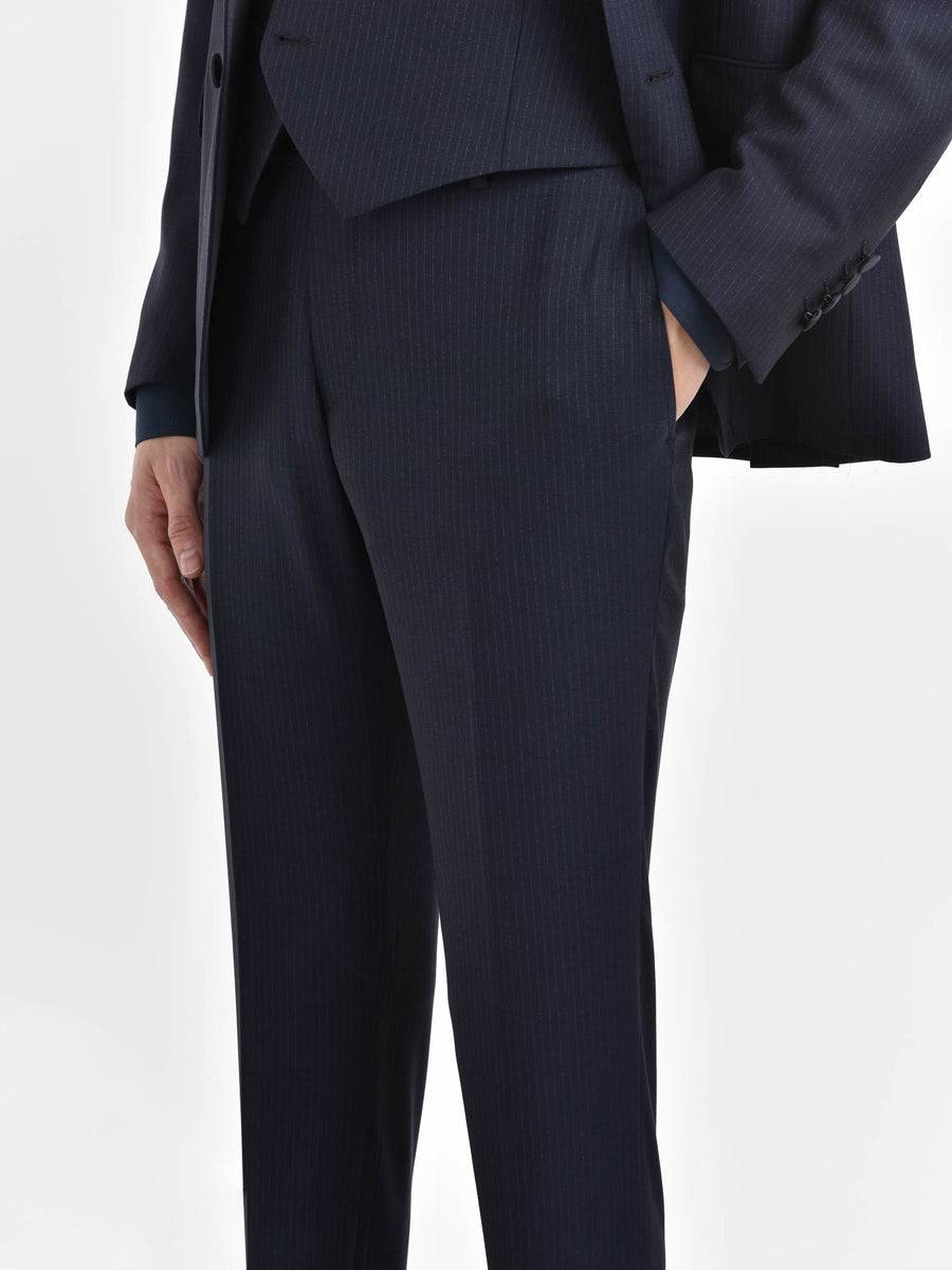 Paoloni Abito con gilet gessato ton sur ton in lana Negozi Online