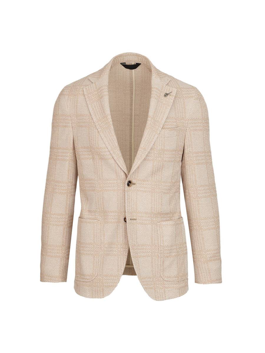Paoloni Giacca slim jersey moulinè check
