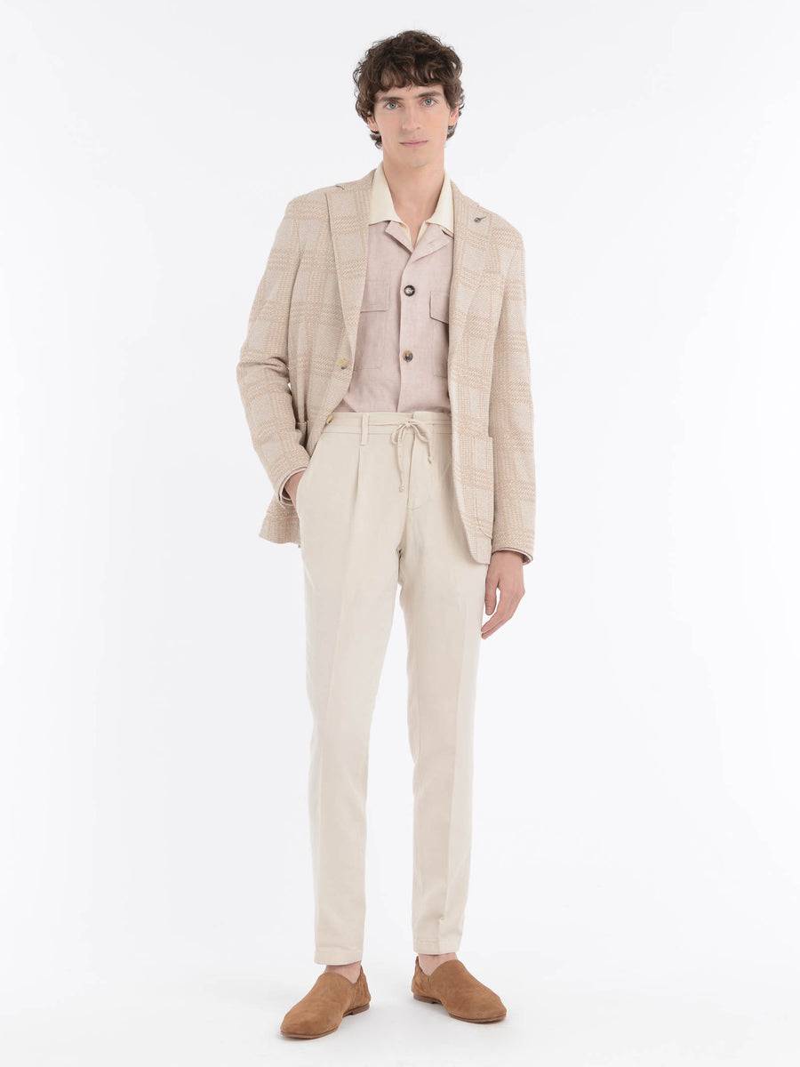 Paoloni Giacca slim jersey moulinè check Outlet