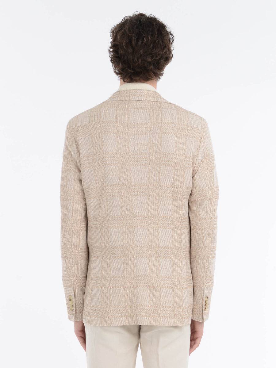 Paoloni Giacca slim jersey moulinè check Outlet