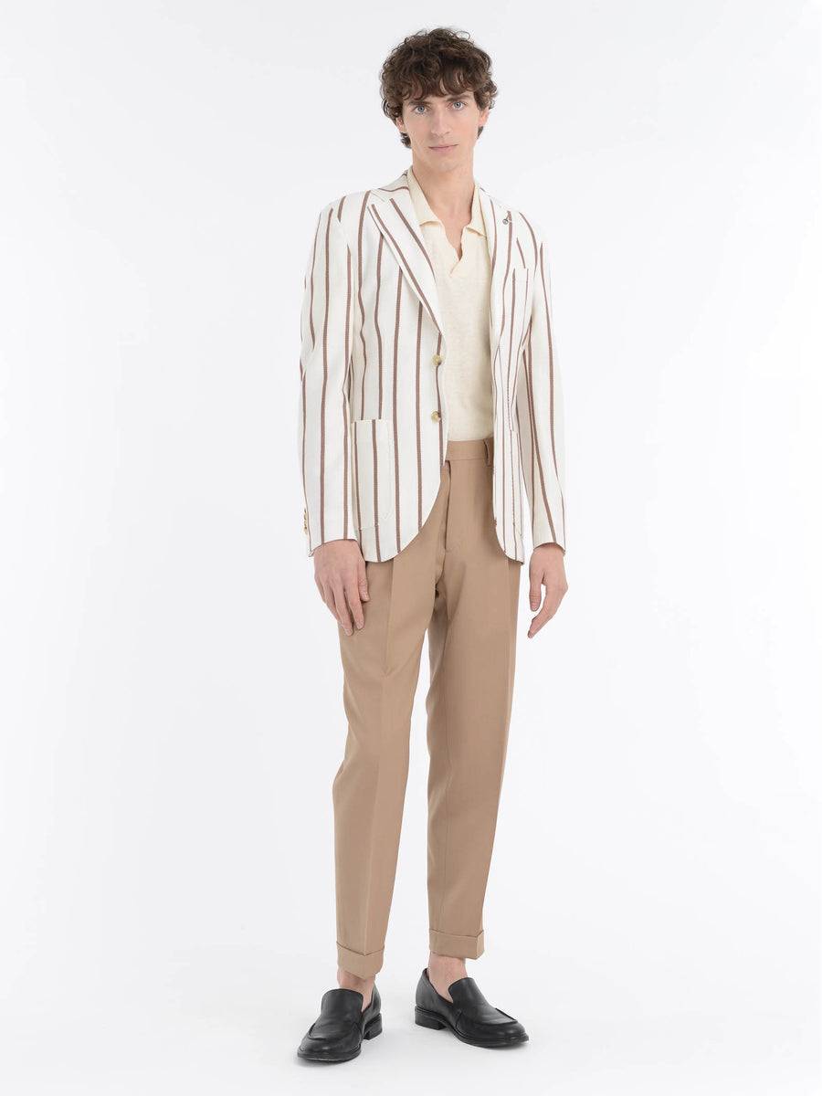 Paoloni Giacca slim jersey armaturato gessato Offerte