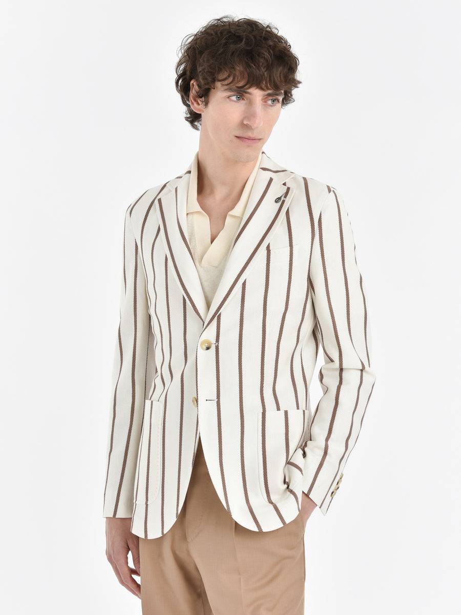 Paoloni Giacca slim jersey armaturato gessato Offerte