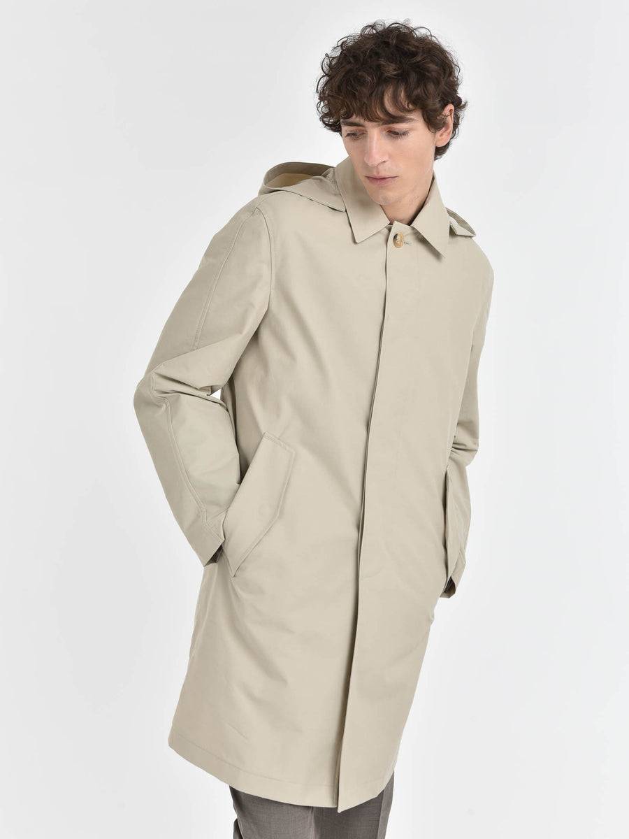 Paoloni Trench sfoderato gabardina tecnica misto cotone Saldi Di Fabbrica
