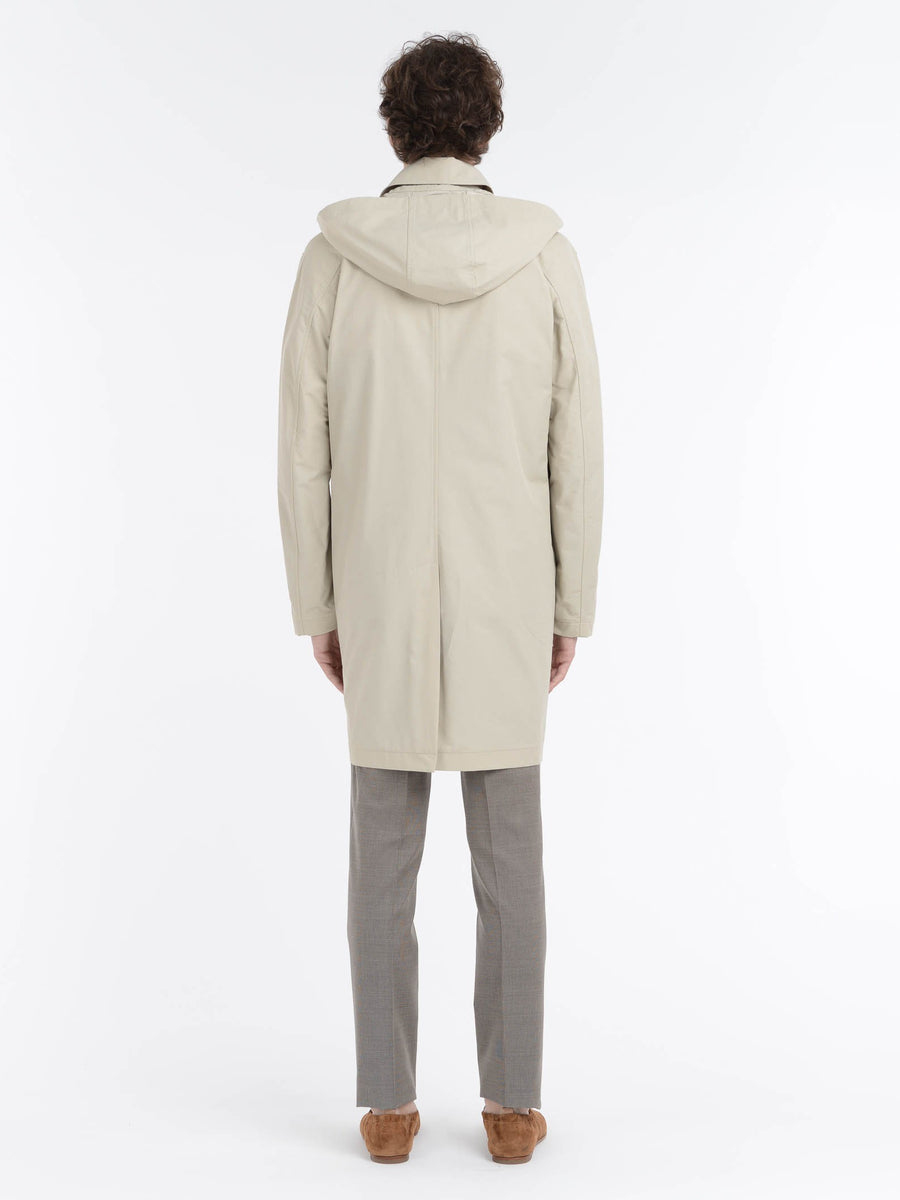 Paoloni Trench sfoderato gabardina tecnica misto cotone Saldi Di Fabbrica