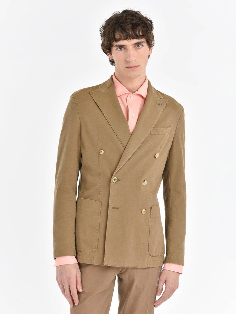 Paoloni Giacca doppiopetto misto cotone stretch Moda