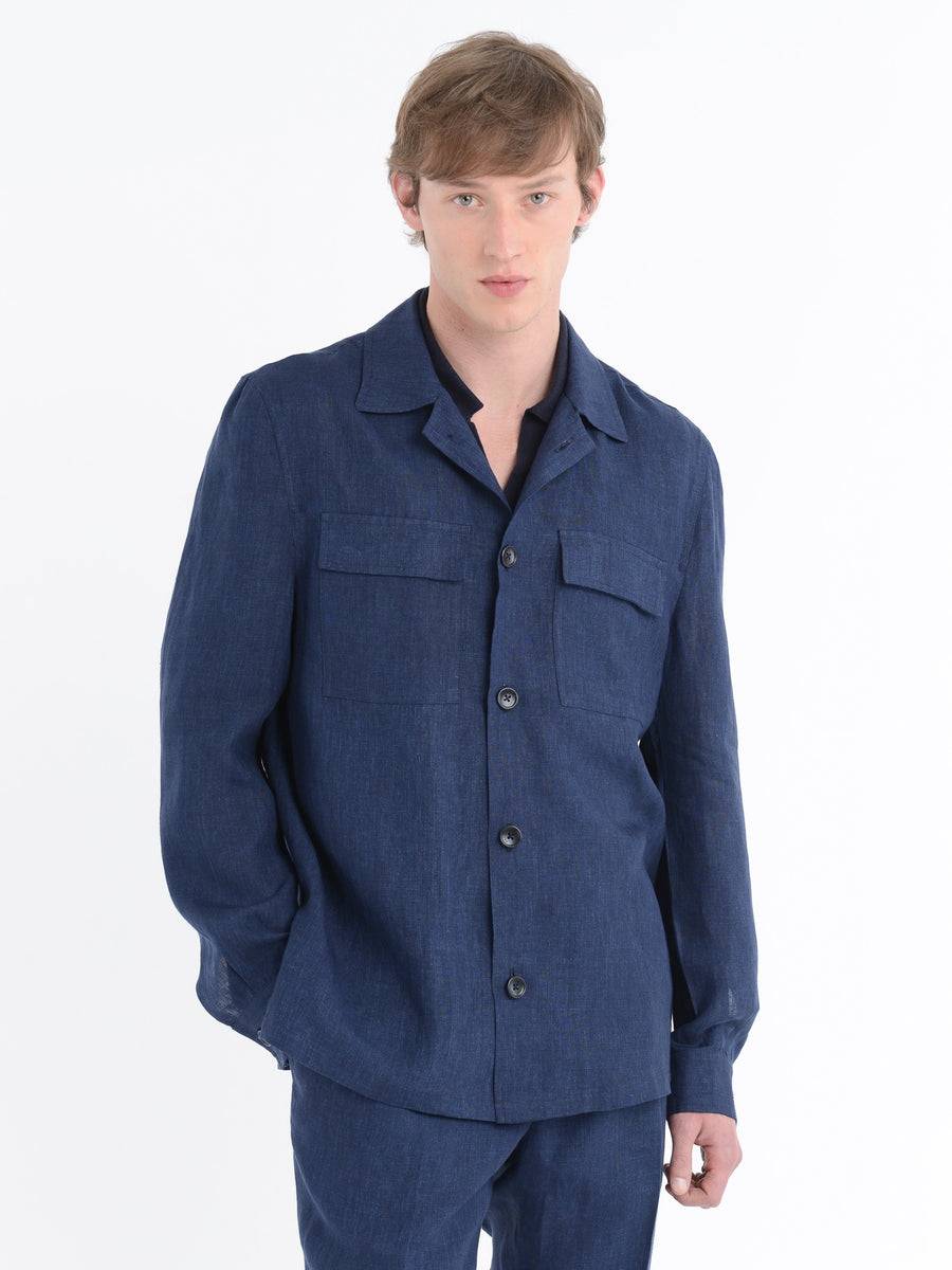Paoloni Overshirt lino delavè Italy