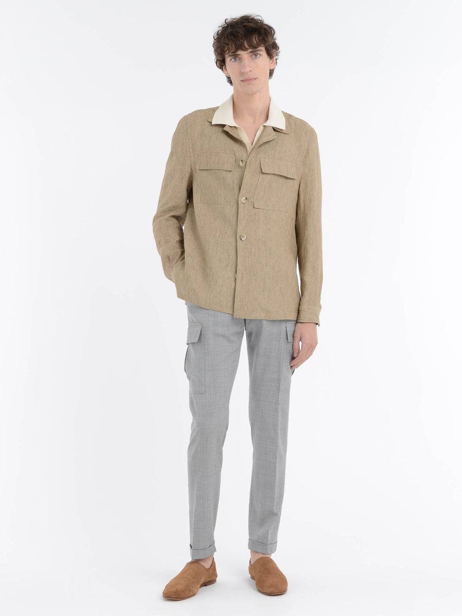 Paoloni Overshirt lino delavè Italia