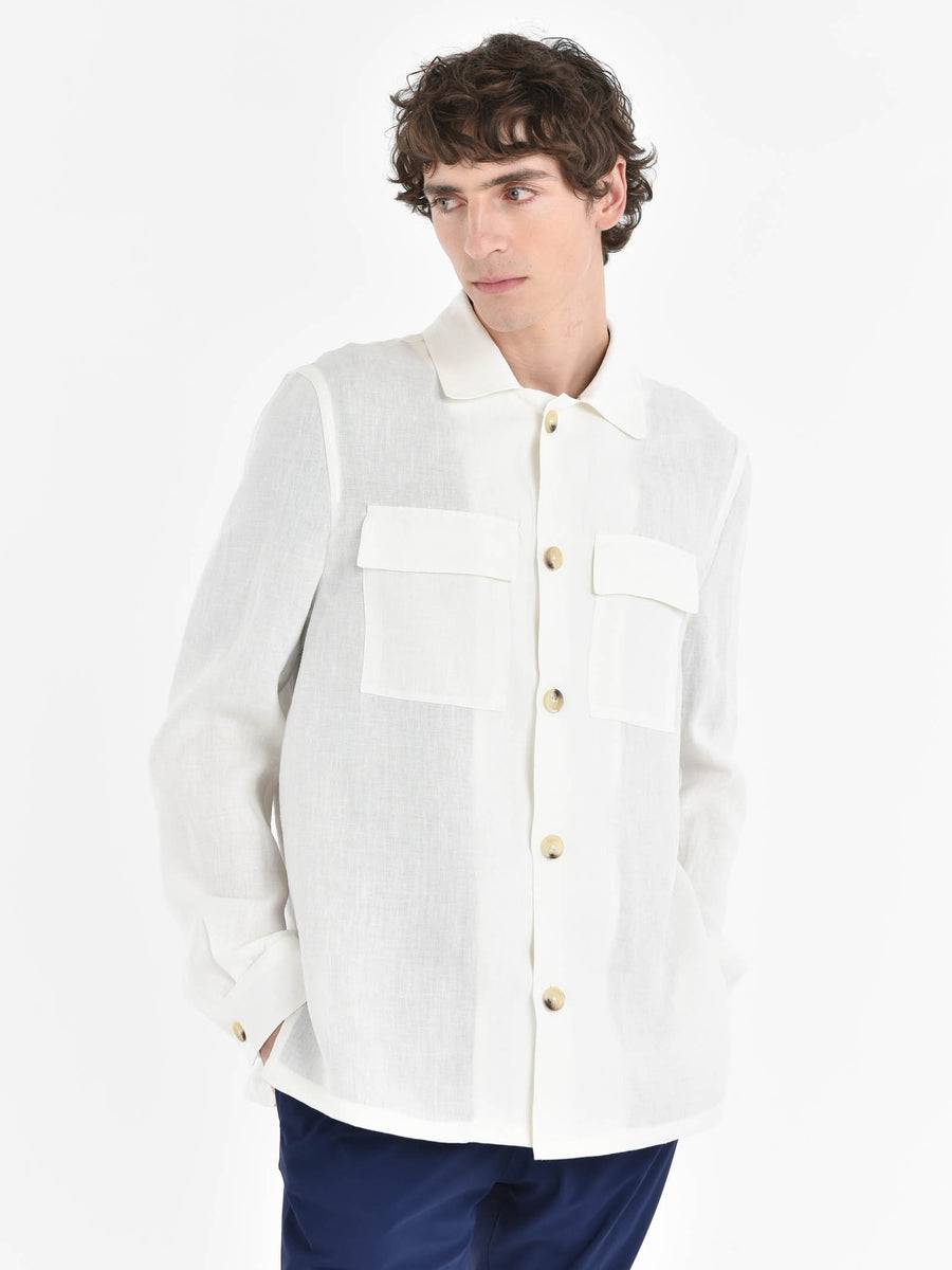 Paoloni Overshirt lino delavè In Linea