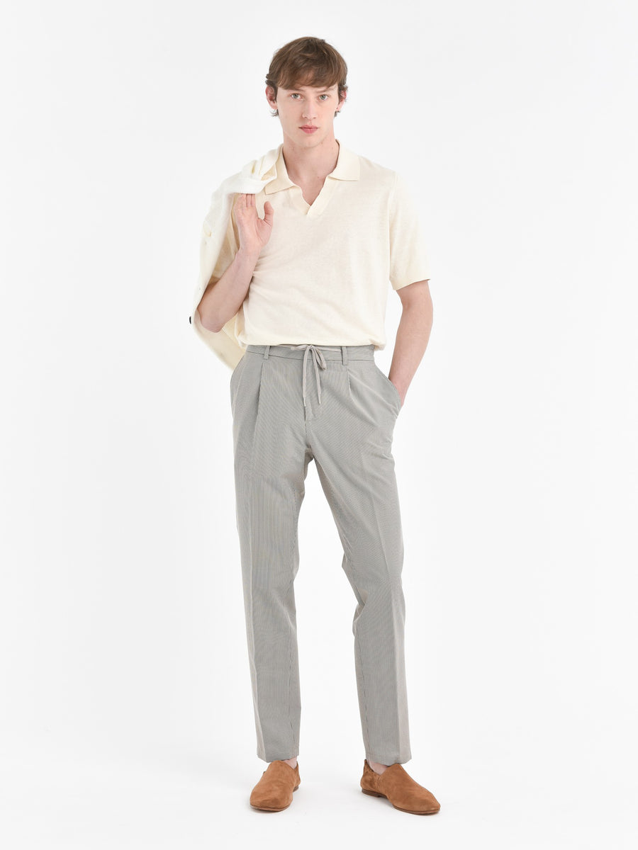 Paoloni Pantalone jogging seersucker gessato Negozi Online