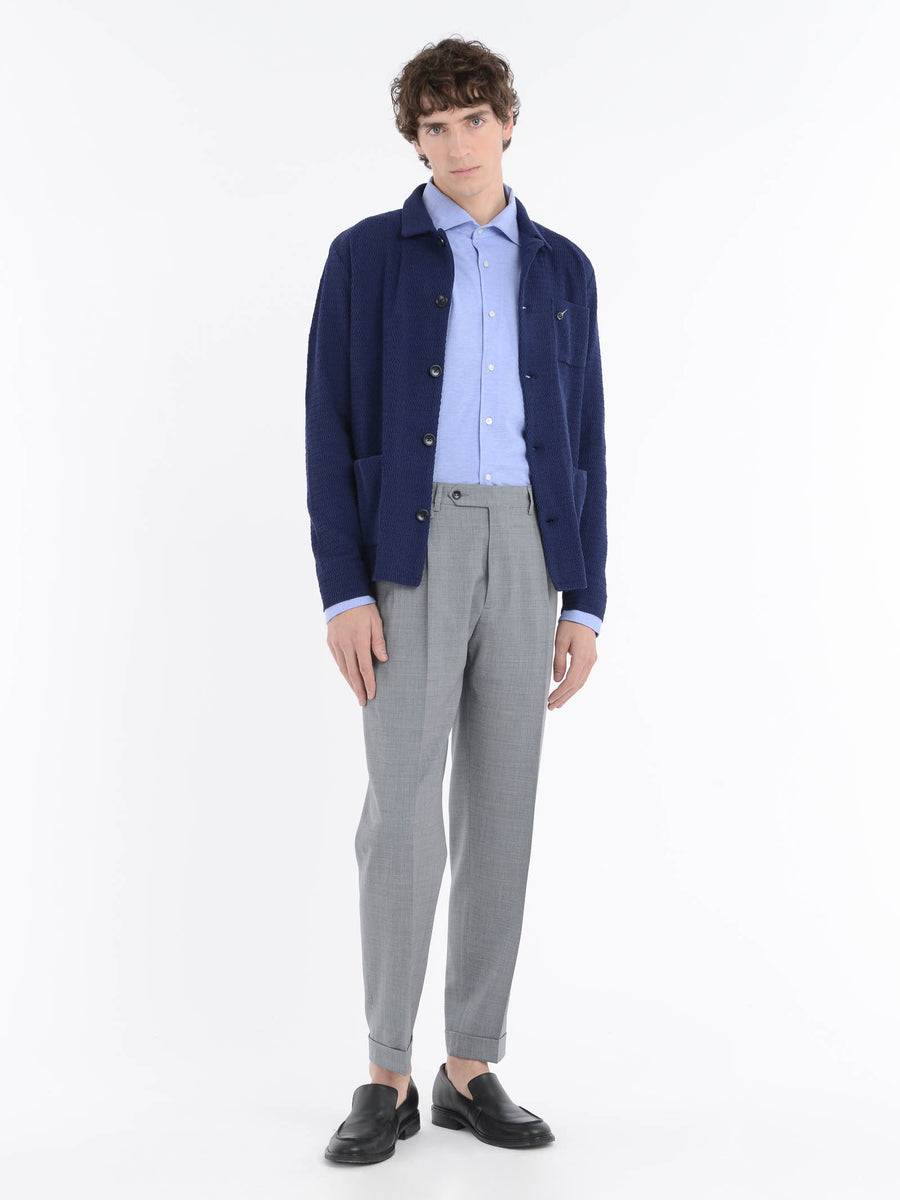 Paoloni Camicia regular piquet di jersey in cotone Outlet