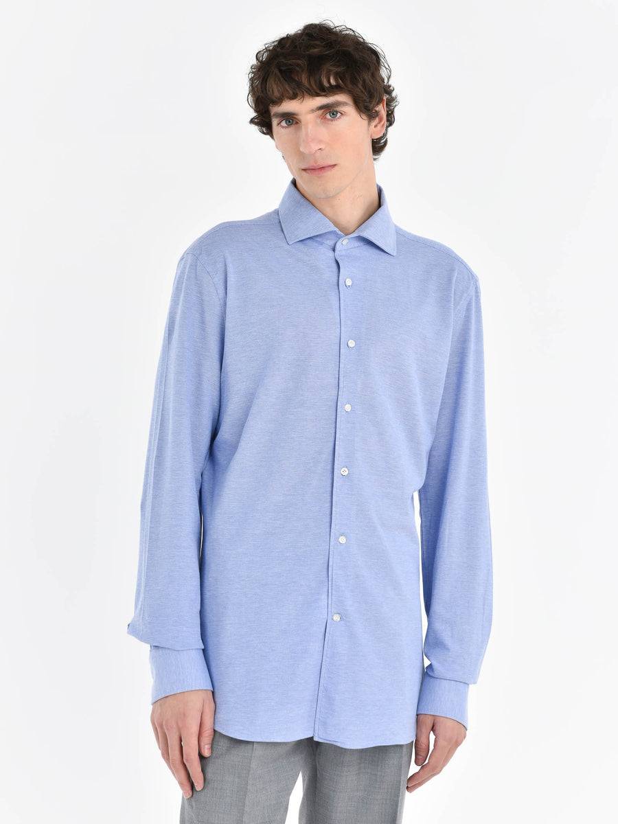 Paoloni Camicia regular piquet di jersey in cotone Outlet